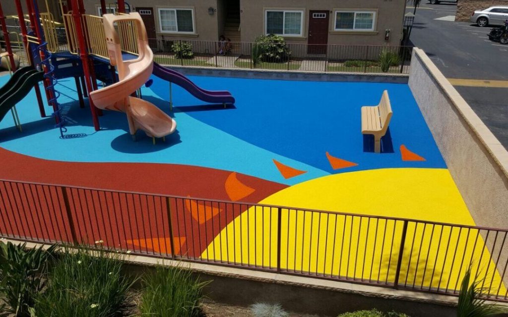 Rubber flooring for playgrounds